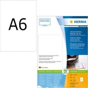 Herma Etykiety adresowe PREMIUM A6 105 x 148 mm białe trwałe przyleganie 8689 8689